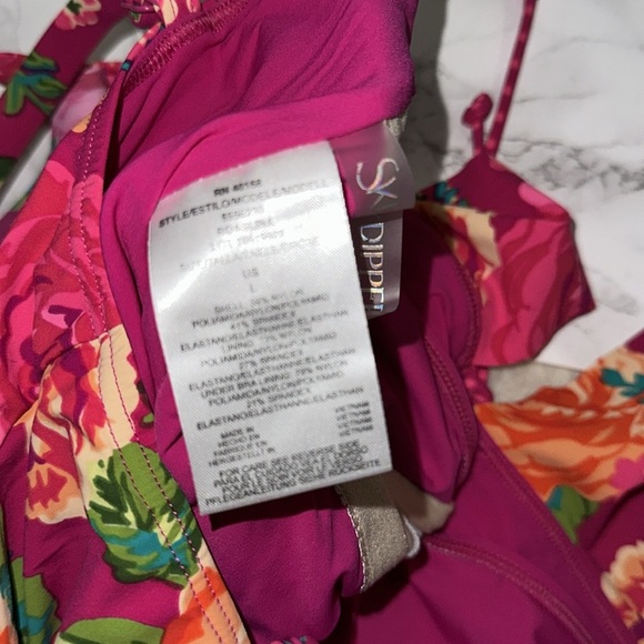 Skinny Dippers Floral One-Piece Swimsuit size large - Picture 7 of 9